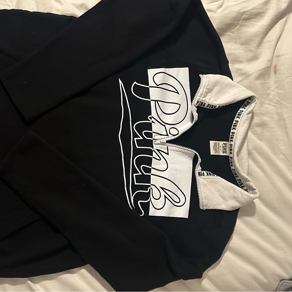 PINK Victoria's Secret Black and White Kids Hoodie